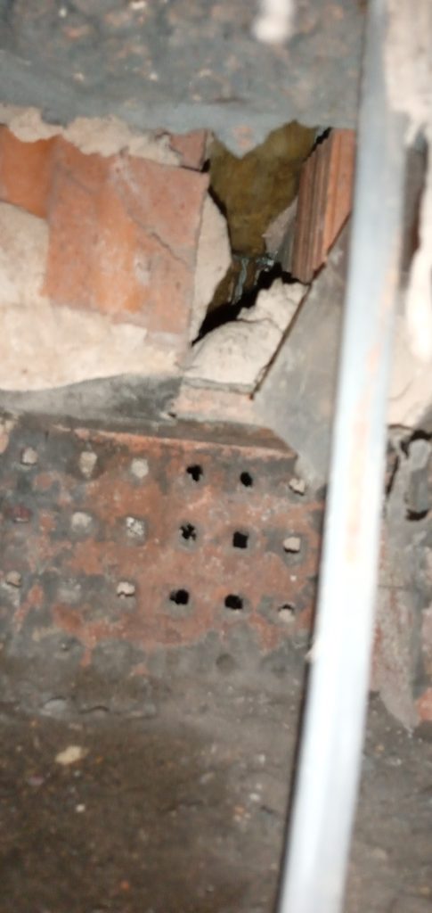 Rat entry point found in cracked salt-glazed pipe under sub floor in Rainhill.