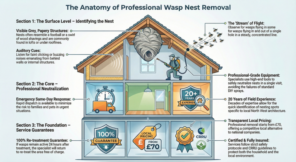 The anatomy of a professional wasp nest removal